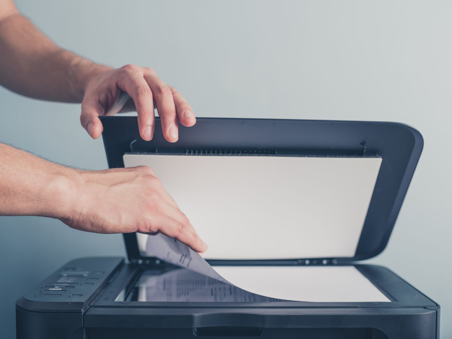 Man scanning a document